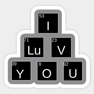 I Love You Periodic Table Sticker